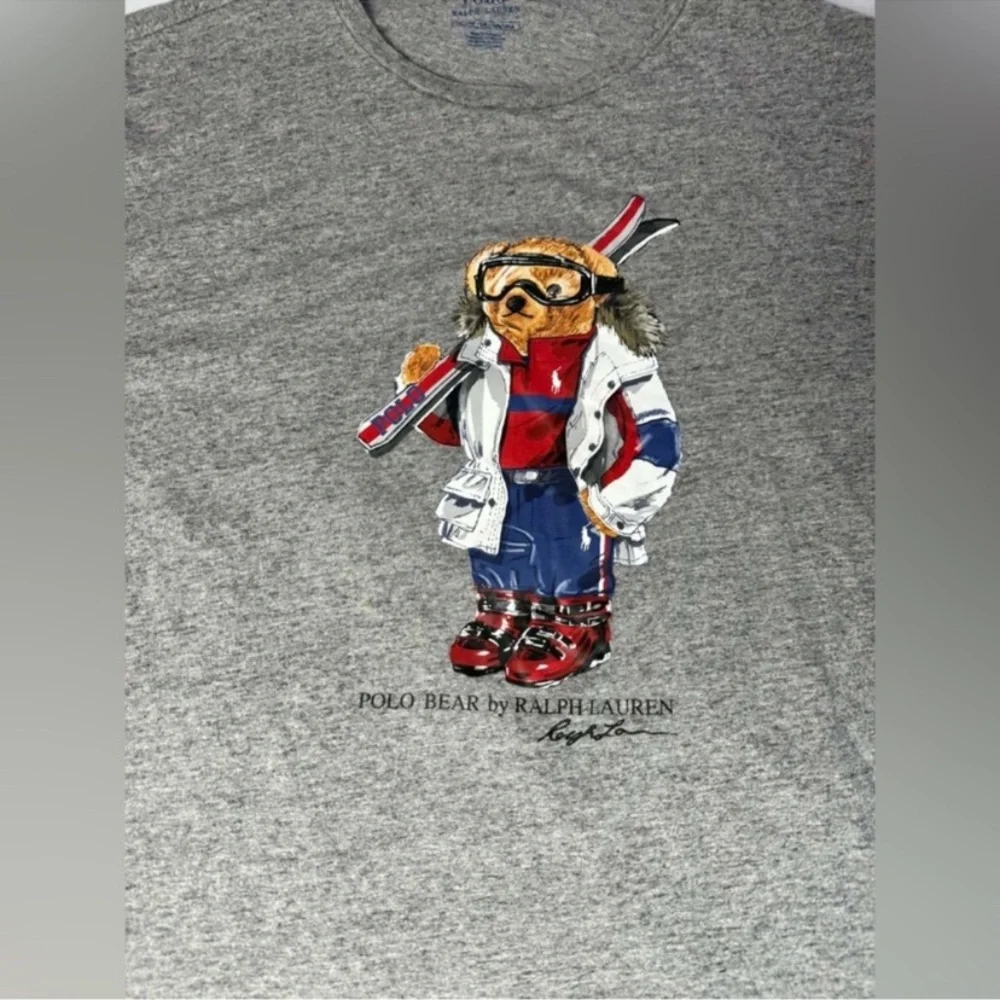 Used Polo by Ralph Lauren Ski Polo Bear Long Sleeve T-Shirt Size XL